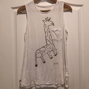 Cute Umano gold giraffe tank top, size S